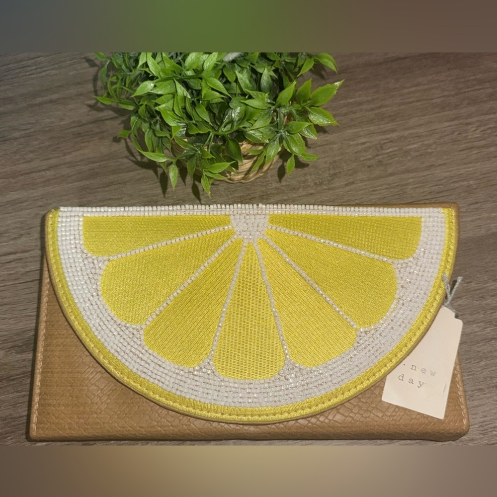a new day Yellow and Tan Clutch - Picture 2 of 6